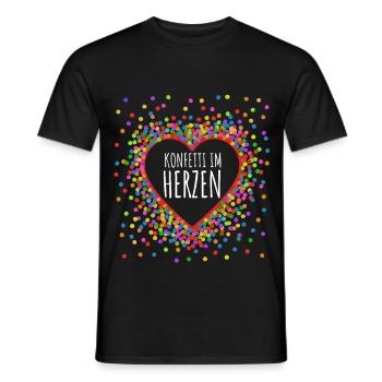 Confetti in the Heart - Carnival in the Blood Costume - Men's T-Shirt - black - Front - AI Model Male 178 light (178cm)