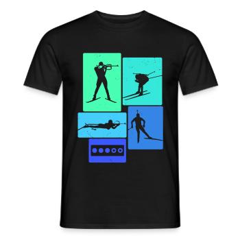 Biathlon Retro Biathlete - T-shirt homme - noir - Devant - AI Model Male 178 light (178cm)