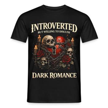 Introverted But Willing To Discuss Dark Romance - Men's T-Shirt - black - Front - AI Model Male 178 light (178cm)