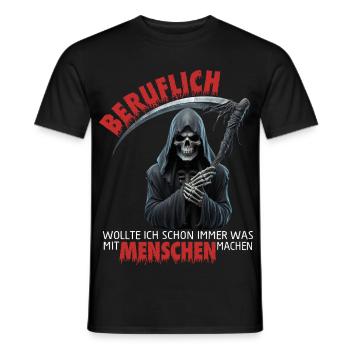 Professionnellement, j’ai toujours voulu avoir quelque chose à faire avec les gens - T-shirt homme - noir - Devant - AI Model Male 178 light (178cm)