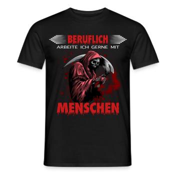 Professionnellement, j’aime travailler avec des gens - T-shirt homme - noir - Devant - AI Model Male 178 light (178cm)