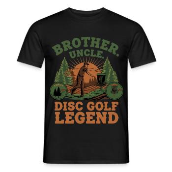 Brother Uncle Disc Golf Legend Scenic - Men's T-Shirt - black - Front - AI Model Male 178 light (178cm)