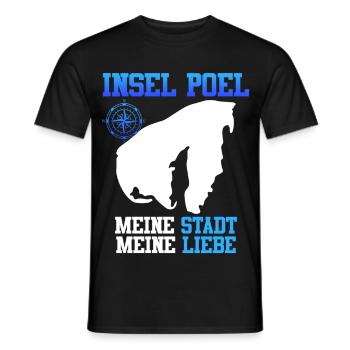 ISLAND OF POEL MY CITY MY LOVE Funny - Men's T-Shirt - black - Front - AI Model Male 178 light (178cm)