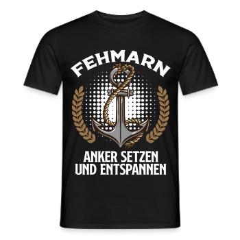 FEHMARN ANCHOR SETTING AND RELAXING Fun - Men's T-Shirt - black - Front - AI Model Male 178 light (178cm)