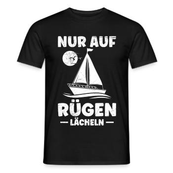 Island of Rügen ONLY ON RÜGEN SMILE Sailor Funny - Men's T-Shirt - black - Front - AI Model Male 178 light (178cm)