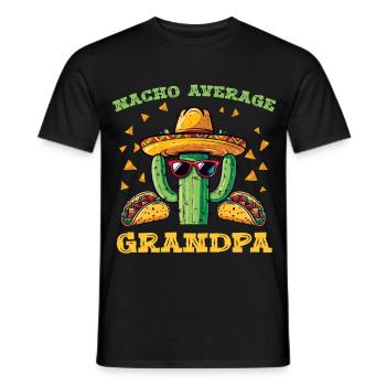 Cactus Macho Grandpa Taco Sombrero - Men's T-Shirt - black - Front - AI Model Male 178 light (178cm)