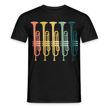 Trompeten Retro Vintage - Männer T-Shirt - Schwarz - Vorne - AI Model Male 178 light (178cm)