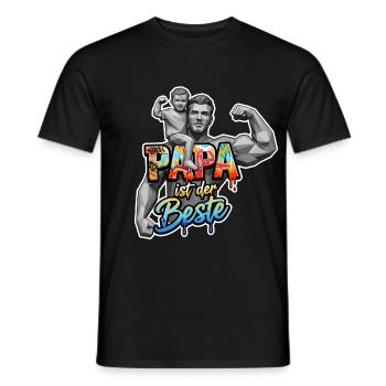 PAPA EST LE MEILLEUR - T-shirt homme - noir - Devant - AI Model Male 178 light (178cm)