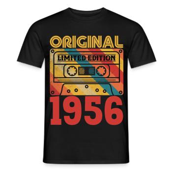 70e Anniversaire 70 ans Original 1956 Vintage - T-shirt homme - noir - Devant - AI Model Male 178 light (178cm)