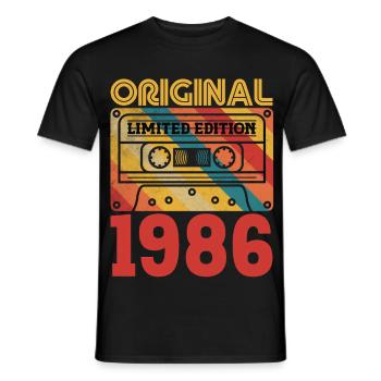 40e Anniversaire 40 ans Original 1986 Vintage - T-shirt homme - noir - Devant - AI Model Male 178 light (178cm)