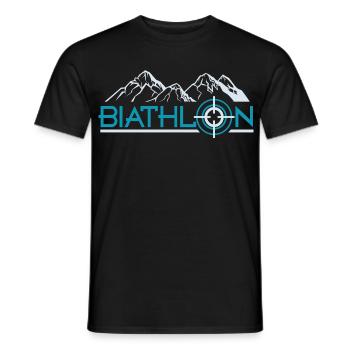 biathlon - Männer T-Shirt - Schwarz - Vorne - AI Model Male 178 light (178cm)