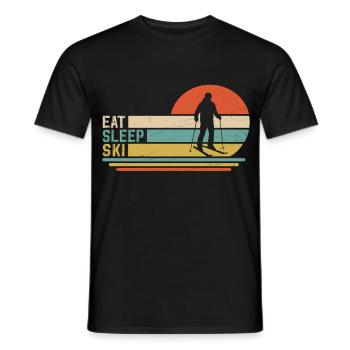 Mange, dors, skie - T-shirt homme - noir - Devant - AI Model Male 178 light (178cm)