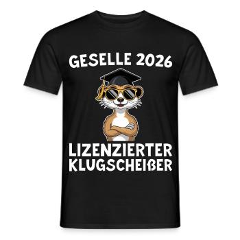 Formation réussie en 2026 : suricate compagnon - T-shirt homme - noir - Devant - AI Model Male 178 light (178cm)