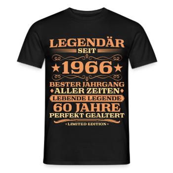 1966 vintage 60 years perfectly aged - Men's T-Shirt - black - Front - AI Model Male 178 light (178cm)
