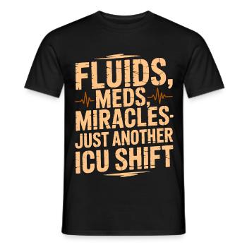 Infirmière en soins intensifs Fluides Médicaments Miracles Medical Frontline - T-shirt homme - noir - Devant - AI Model Male 178 light (178cm)