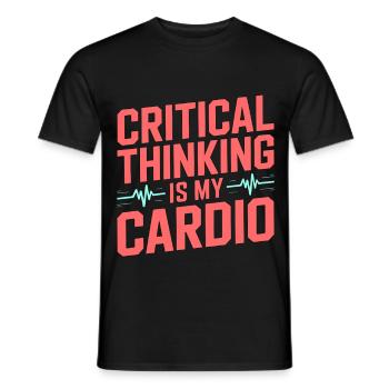 La pensée critique en soins intensifs est ma réponse au traumatisme - T-shirt homme - noir - Devant - AI Model Male 178 light (178cm)