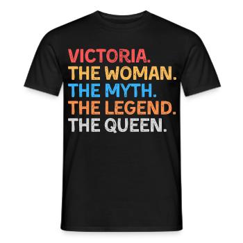 Victoria La Femme Le Mythe La Légende La Reine - T-shirt homme - noir - Devant - AI Model Male 178 light (178cm)