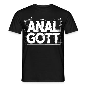 Anal Gott Schriftzug - Männer T-Shirt - Schwarz - Vorne - AI Model Male 178 light (178cm)