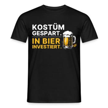 Kostüm gespart, in Bier investiert Spruch Karneval - Männer T-Shirt - Schwarz - Vorne - AI Model Male 178 light (178cm)