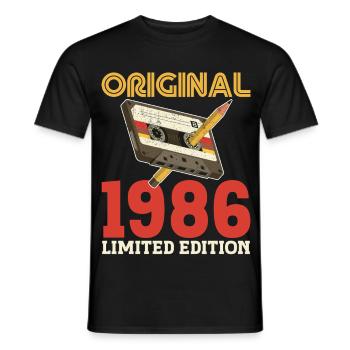 1986 40e Anniversaire 40 ans Original Vintage - T-shirt homme - noir - Devant - AI Model Male 178 light (178cm)