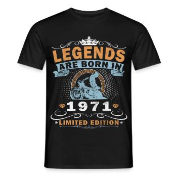 55. Geburtstag Jahrgang 1971 Motorradfahrer Biker - Männer T-Shirt - Schwarz - Vorne - AI Model Male 178 light (178cm)