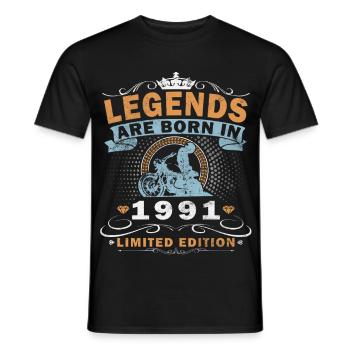 Motard du 35e anniversaire en 1991 - T-shirt homme - noir - Devant - AI Model Male 178 light (178cm)