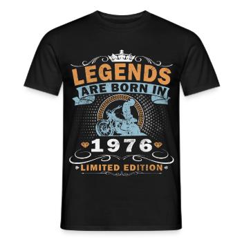 50e anniversaire motard motard de 1976 - T-shirt homme - noir - Devant - AI Model Male 178 light (178cm)