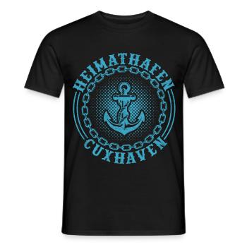 Nordsee HEIMATHAFEN CUXHAVEN Urlaub Lustig - Männer T-Shirt - Schwarz - Vorne - AI Model Male 178 light (178cm)