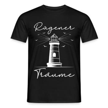 Island of Rügen Lighthouse RÜGEN DREAMS Fun - Men's T-Shirt - black - Front - AI Model Male 178 light (178cm)
