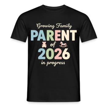 Famille en croissance – Parent de 2026 - T-shirt homme - noir - Devant - AI Model Male 178 light (178cm)