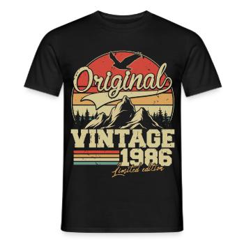 Original 1986 Jahrgang Vintage Geburtstag Retro - T-shirt homme - noir - Devant - AI Model Male 178 light (178cm)