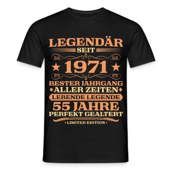 1971 vintage 55 years perfectly aged - Men's T-Shirt - black - Front - AI Model Male 178 light (178cm)
