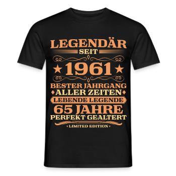 1961 vintage 65 years perfectly aged - Men's T-Shirt - black - Front - AI Model Male 178 light (178cm)