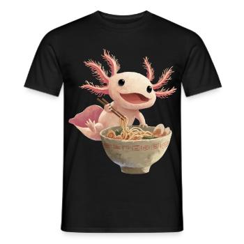 Axolotl Ramen Nudeln - Männer T-Shirt - Schwarz - Vorne - AI Model Male 178 light (178cm)