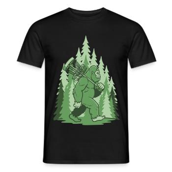 Sasquatch Disc Golf Basket Forest Lustiges Frisbee - Männer T-Shirt - Schwarz - Vorne - AI Model Male 178 light (178cm)