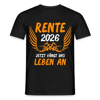Rente 2026 Ruhestand Rentner Rentnerin - Männer T-Shirt - Schwarz - Vorne - AI Model Male 178 light (178cm)