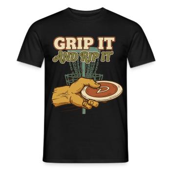 Pack es und reiß es Disc Golf Disc Golfer fliegt - Männer T-Shirt - Schwarz - Vorne - AI Model Male 178 light (178cm)