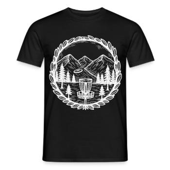 Disc Golf Scène Montagne Basket Volant - T-shirt homme - noir - Devant - AI Model Male 178 light (178cm)