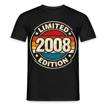 Vintage 2008 – 18. Geburtstag Meilenstein Design - Männer T-Shirt - Schwarz - Vorne - AI Model Male 178 light (178cm)