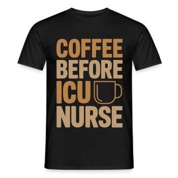 Infirmière en soins intensifs Café Infirmière diplômée Amoureuse du café - T-shirt homme - noir - Devant - AI Model Male 178 light (178cm)