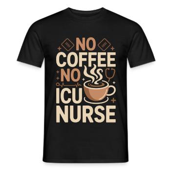 Infirmière en soins intensifs sans café sans soins aigus Amoureuse du café - T-shirt homme - noir - Devant - AI Model Male 178 light (178cm)