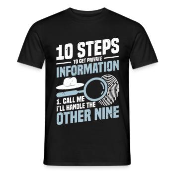 Détective privé Titulaire d’un badge d’uniforme Privé - T-shirt homme - noir - Devant - AI Model Male 178 light (178cm)