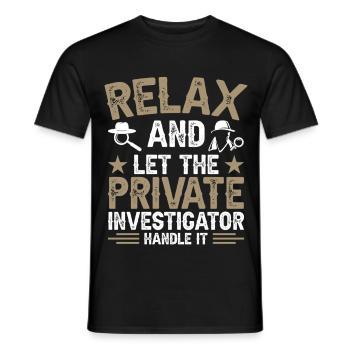 Privatdetektiv-Uniform-Kostüm - Männer T-Shirt - Schwarz - Vorne - AI Model Male 178 light (178cm)