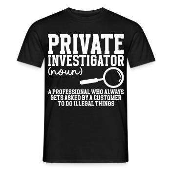 Privatdetektiv-Kostümbeobachtung Privatdetektiv - Männer T-Shirt - Schwarz - Vorne - AI Model Male 178 light (178cm)