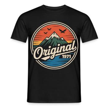 Original 1971 vintage retro 1971 anniversaire - T-shirt homme - noir - Devant - AI Model Male 178 light (178cm)