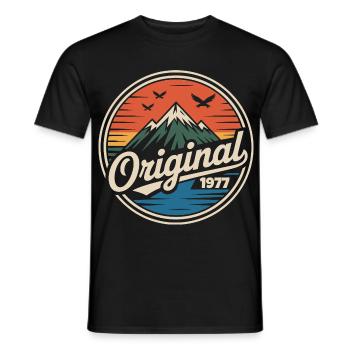 Original 1977 vintage retro 1977 anniversaire - T-shirt homme - noir - Devant - AI Model Male 178 light (178cm)