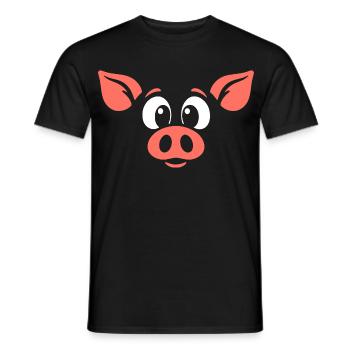 Piglets | Big Face Costume Carnival Disguise - Men's T-Shirt - black - Front - AI Model Male 178 light (178cm)