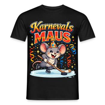 karneval maus kostüm Eishockey  - Männer T-Shirt - Schwarz - Vorne - AI Model Male 178 light (178cm)