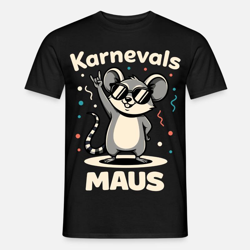 Karneval Rockmusik Karnevalsmaus Niedlich - Männer T-Shirt - Schwarz