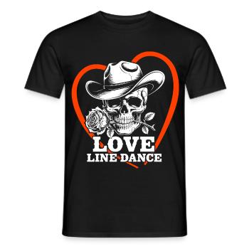 Love Line Dance Skull - Men's T-Shirt - black - Front - AI Model Male 178 light (178cm)